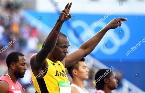 Usain Bolt C Jamaica Gestures During Editorial Stock Photo Stock