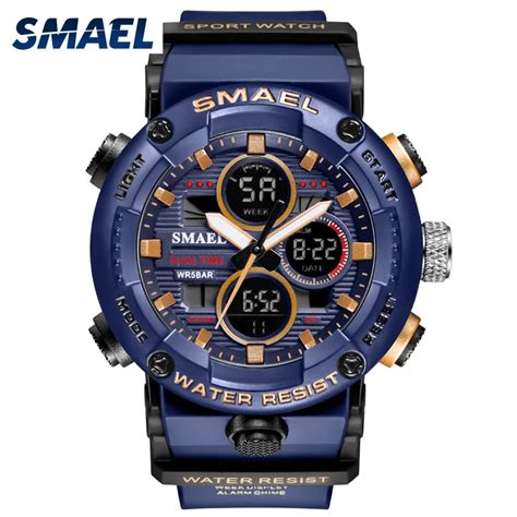 SMAEL Sport Watch Men Waterproof LED Digital Watches Stopwatch Big Dial