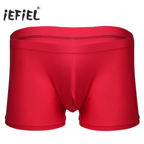 Iefiel Sexy Men Lingerie Ice Silk Boxer Shorts Jockstraps Underwear Men S Underpants Comfortable