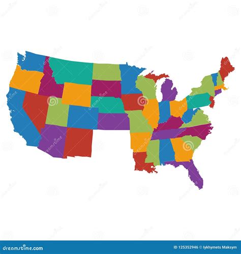 Usa Map With Colorful States Stock Illustration Illustration Of