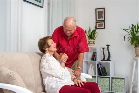 Shot Of A Senior Couple At Home Stock Image Image Of Sofa Mature