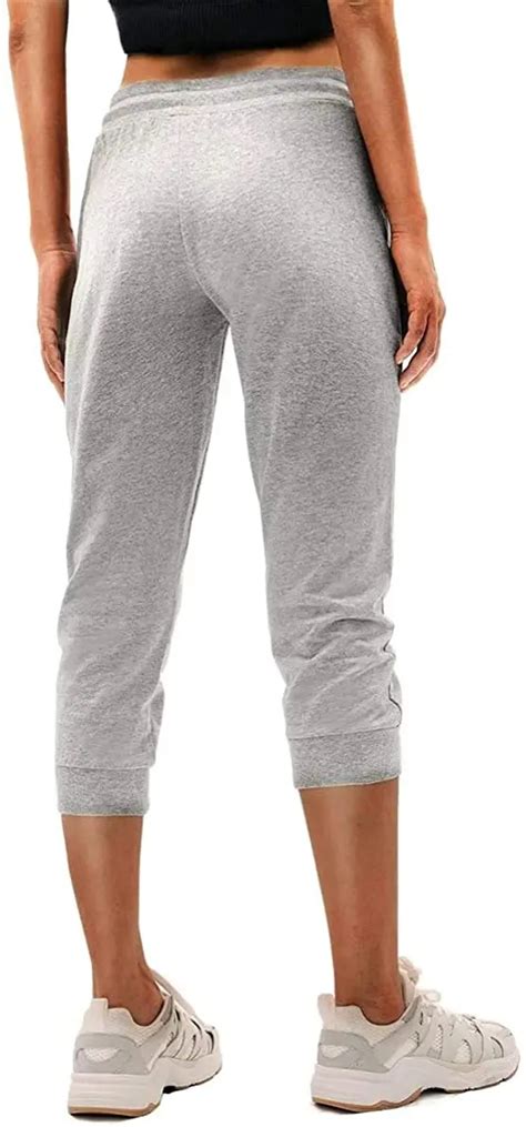 Womens Custom Sweatpants Capri Pants Cropped Jogger Running Pants