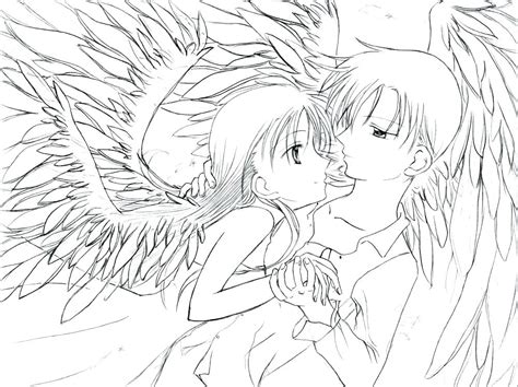 Anime Angel Coloring Pages At Getdrawings Free Download