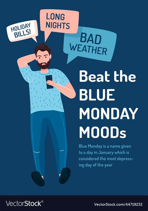 Blue Monday The Most Depressing Saddest Day Vector Image