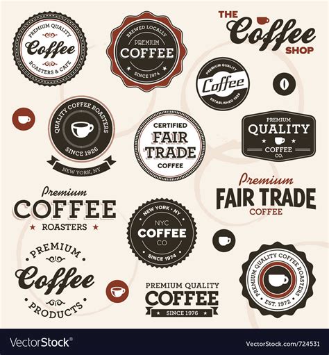 Vintage Coffee Labels Royalty Free Vector Image