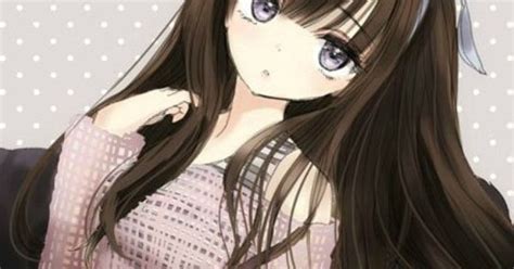Brown Hair Purple Eyes Anime Girl Pinterest