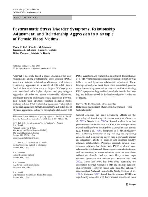(PDF) Posttraumatic Stress Disorder Symptoms, Relationship Adjustment, and Relationship ...