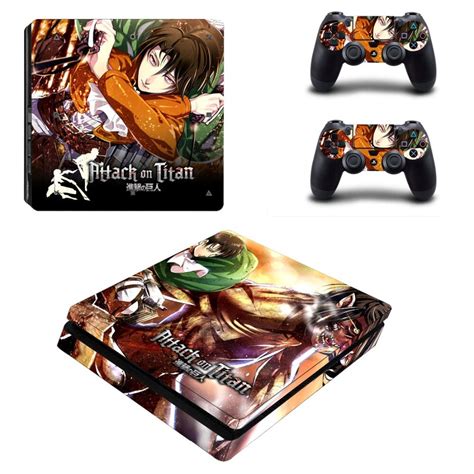 Anime Attack On Titan Ps4 Slim Skin Sticker For Sony Playstation 4 Console And Controllers Decal