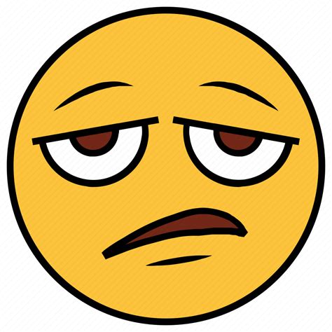 Bored Cartoon Character Emoji Emotion Face Tired Icon Download