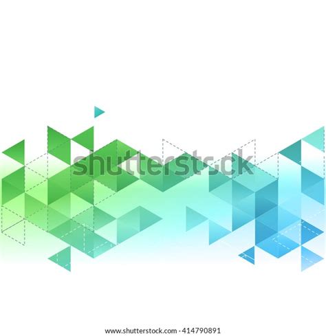 Abstract Template Background Blue Green Triangle Stock Illustration