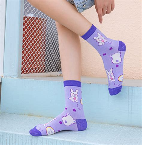Kawaii Bear And Rabbit Women Short Socks Female Ankle Socks Etsy