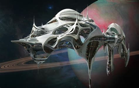 Cool Spaceship Space Station Art Sci Fi Concept Art Concept Art