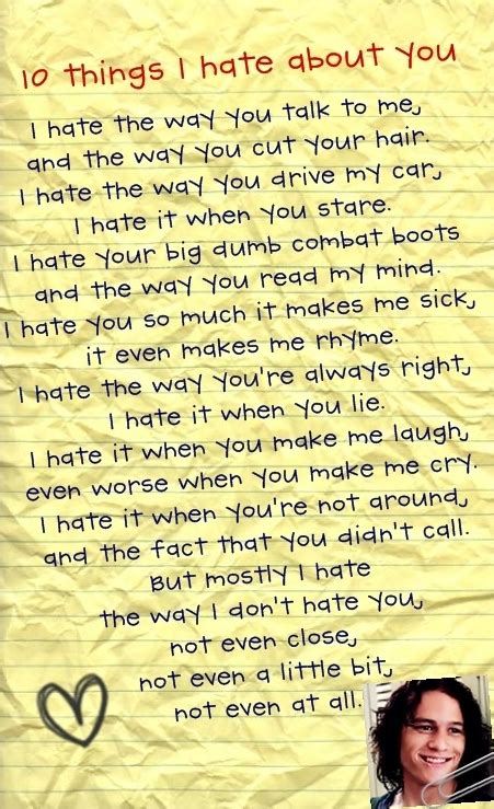 Latest Trend For Teens 10 Reasons Why I Hate You Poem
