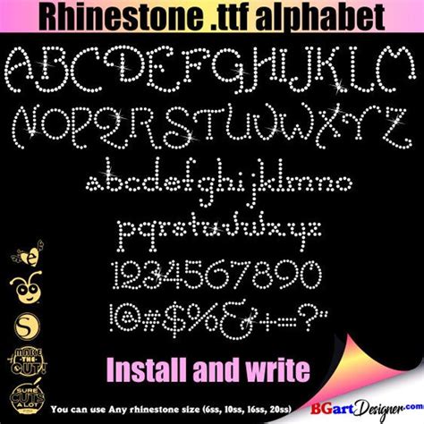 Rhinestone Fonts Rhinestone Alphabet Ttf For Cricut And Silhouette