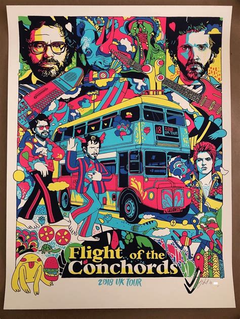 Art Tyler Stout Flight Of The Conchords 2018 Uk Screen Print Signed