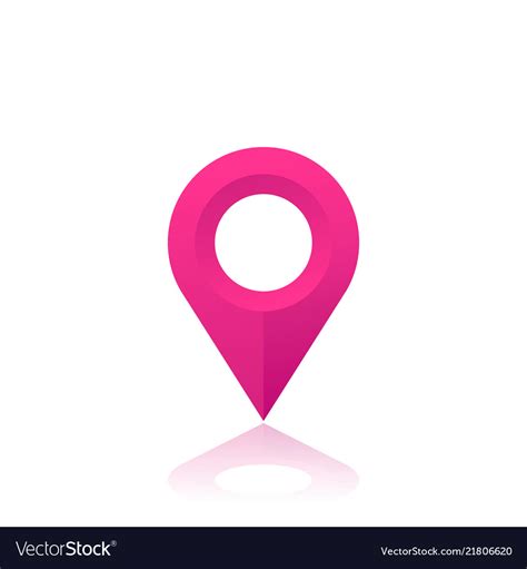 Map Pointer Location Icon Pink Pin On White Vector Image