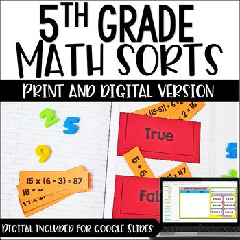 5th Grade Math Sorts by Jennifer Findley | Teachers Pay Teachers