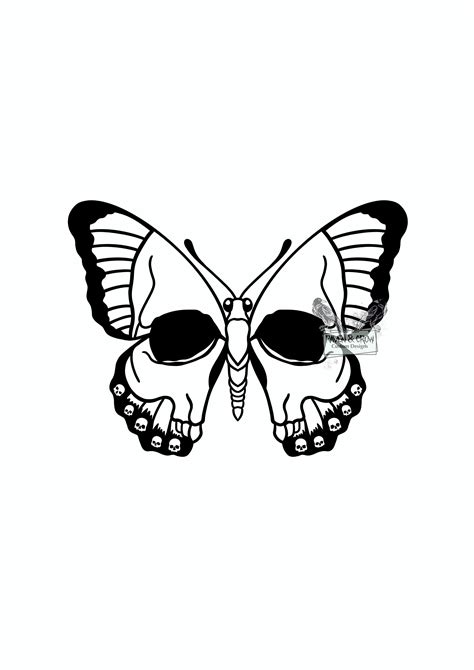 Skull Butterfly Moth Instant Download Svg Png  Files Etsy