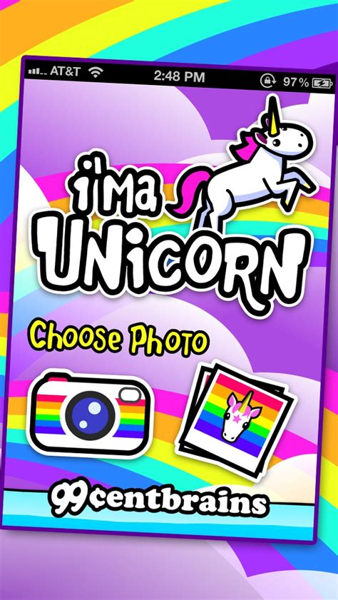 Ima Unicorn Amazing Glitter Rainbow Sticker Camera App Download