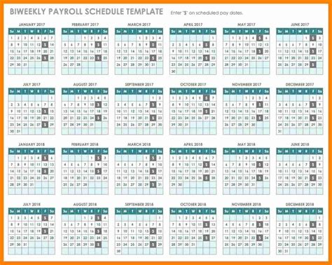 Biweekly Payroll Calendar Template 2017 New 9 Payroll Calendar Bi