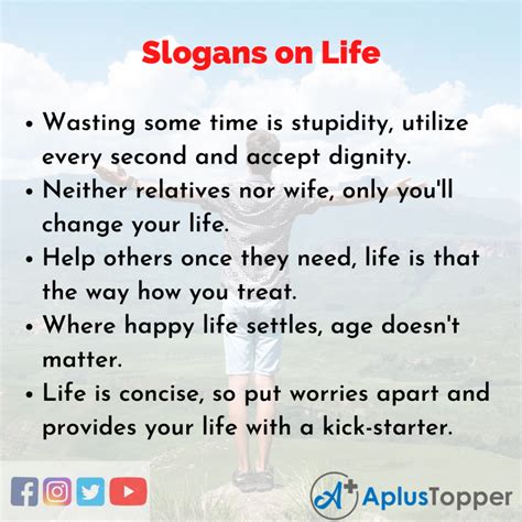 Slogans On Life Unique And Catchy Slogans On Life In English A Plus