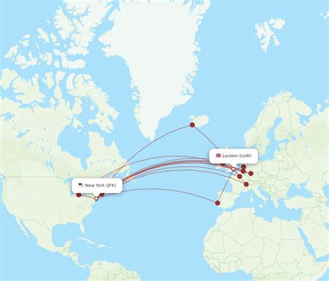 Flights From New York To London Jfk To Lhr Flight Routes