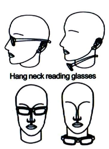 Retro Square Frame Unisex Spring Temple Clear Len Reading Glasses Hang Neck Rg11 Ebay