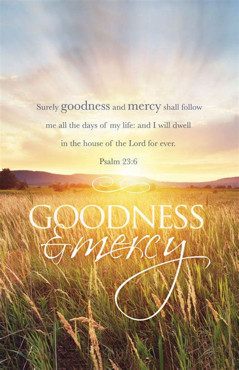 Church Bulletin 11 Funeralmemorial Goodness And Mercy Pack Of
