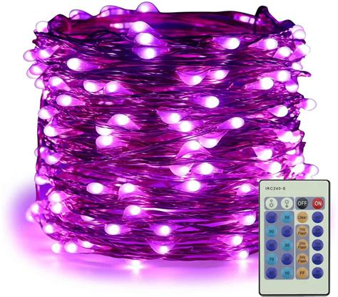 Dimmable Led String Lights Plug In 99ft 300 Led Waterproof Purple