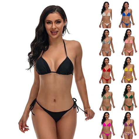 Wholesale Sexy Micro Tiny Brazilian Triangle Bikini 2 Piece Sets Women