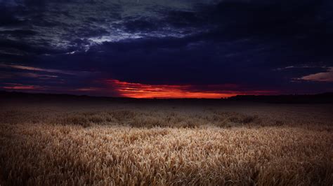 1920x1080 Dark Field Covered By Clouds Sunset 5k Laptop Full Hd 1080p