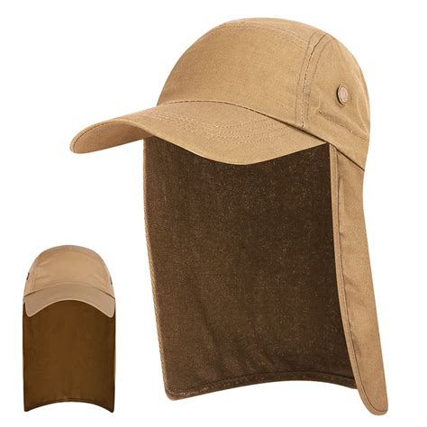 Men Upf 50 Sun Protection Cap Wide Brim Fishing Sun Cap Hat With Neck