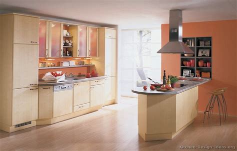 Most kitchen designers have shaken it up by mixing traditional wood cabinets with a colorful kitchen island, says makk. Modern Light Wood Kitchen Cabinets #19 (Alno.com, Kitchen ...