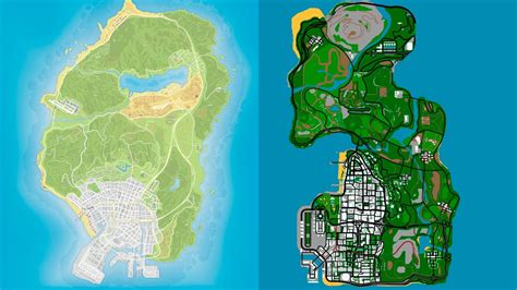Gta San Andreas Map Vs Gta 5 Map Comparison