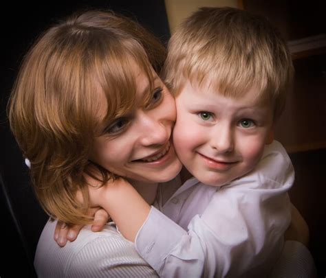 premium photo loving mother and son