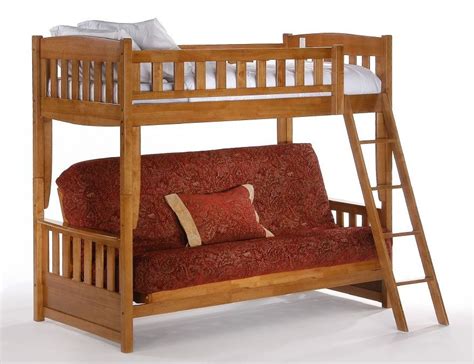 Loft Bed With Futon Night And Day Cinnamon Twin Over Futon Bunk Bed