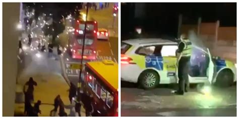Watch Police Attacked With Fireworks