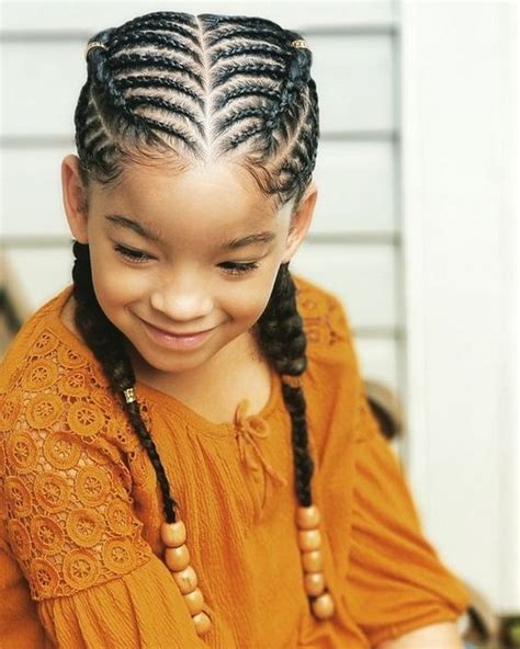 To finish an update, pull your hair together. Charming kids braided hairstyle ideas with beads 2 in 2020 ...