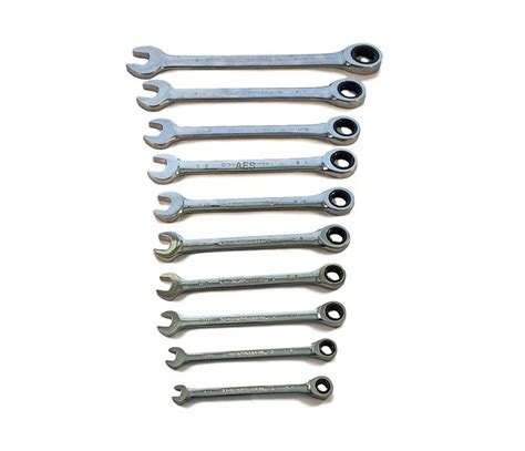 Gearwrench 10pc Combination Ratcheting Spanner Set 12pt A F 1