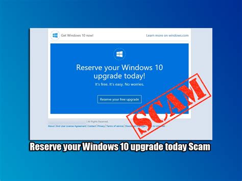 Reserve Your Windows 10 Upgrade Today Scam