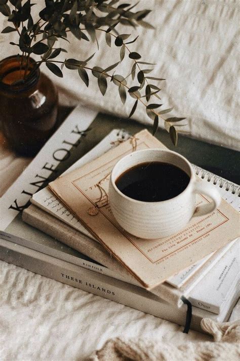 Wallpaper Coffee Books Plants ☕📚🌿 Обои кофе книги листья ☕📚🌿