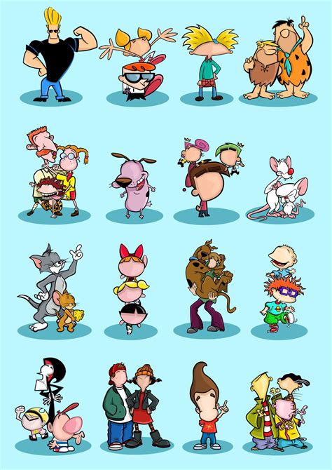 Art And Collectibles Drawing And Illustration Digital 90s Cartoon Characters Pe