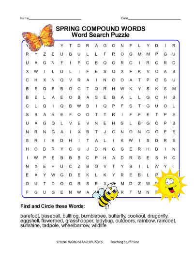 Spring Word Search Puzzles Grades 3 5