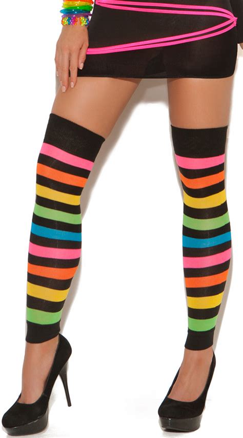 Neon Rainbow Striped Leg Warmers Rainbow Leg Warmers Rainbow Leggings