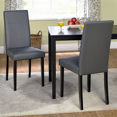 Faux Leather Parsons Dining Chair Set Of 2 Gray