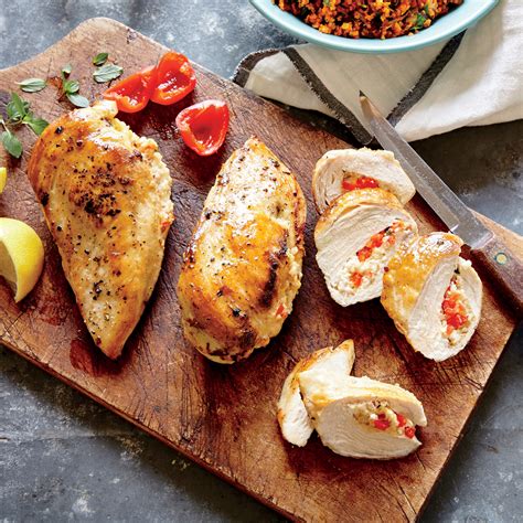 If you love chicken, you'll love these easy stuffed chicken breast recipes. Basil, Feta, and Quinoa Stuffed Chicken Breasts Recipe | MyRecipes