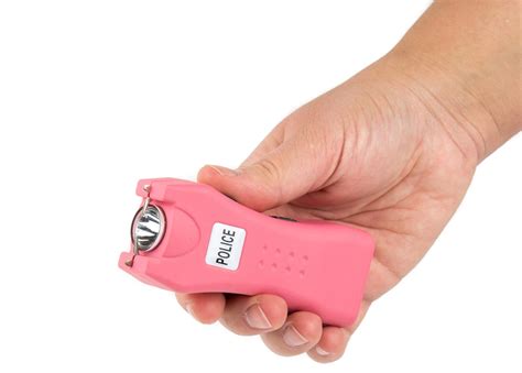 Police Pink Mini Stun Gun 618 Rechargeable Led Flashlight Taser Case