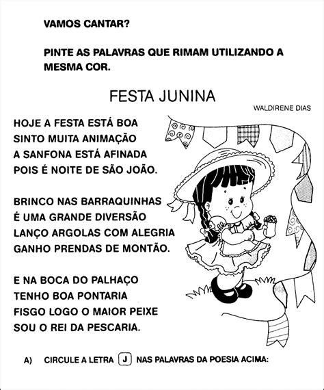 Atividades De Alfabetiza O Sobre Festa Junina Para Imprimir S Escola