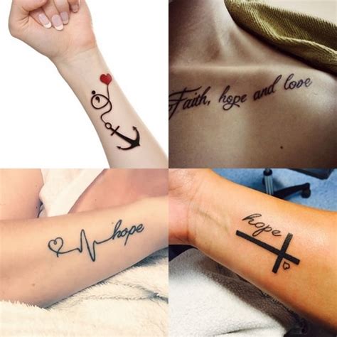 Rendered in beautiful 3d, it only reveals itself as a remembrance tattoo through the date, barely visible on the left. Beautiful Faith Hope Love tattoo design ideas for men and women