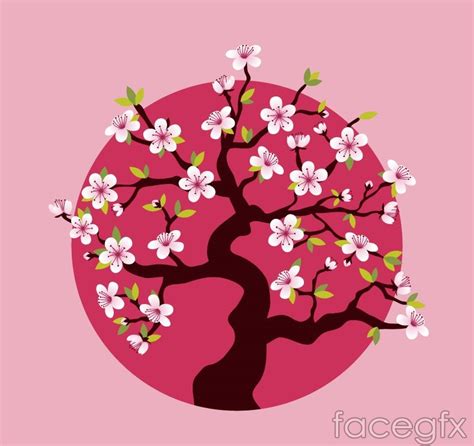 Download floral, alphabet and many more fun cross stitch patterns for free on dmc.com! Bloom pink cherry blossom tree vector | Estampas japonesas